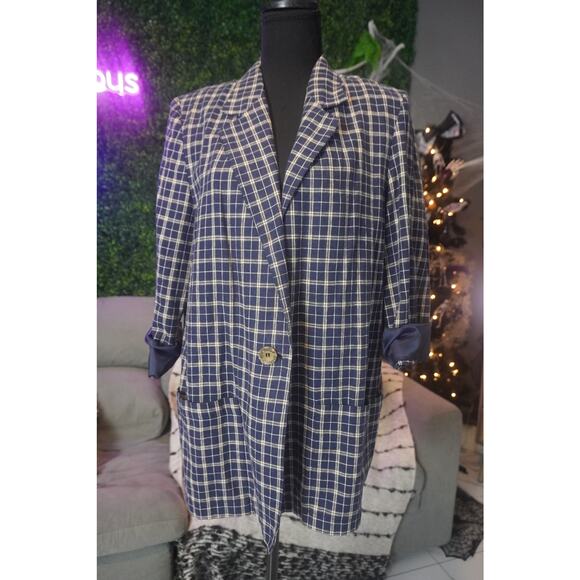 Vintage Sag Harbor Plaid Blazer Size 10 - Picture 1 of 10